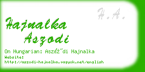 hajnalka aszodi business card